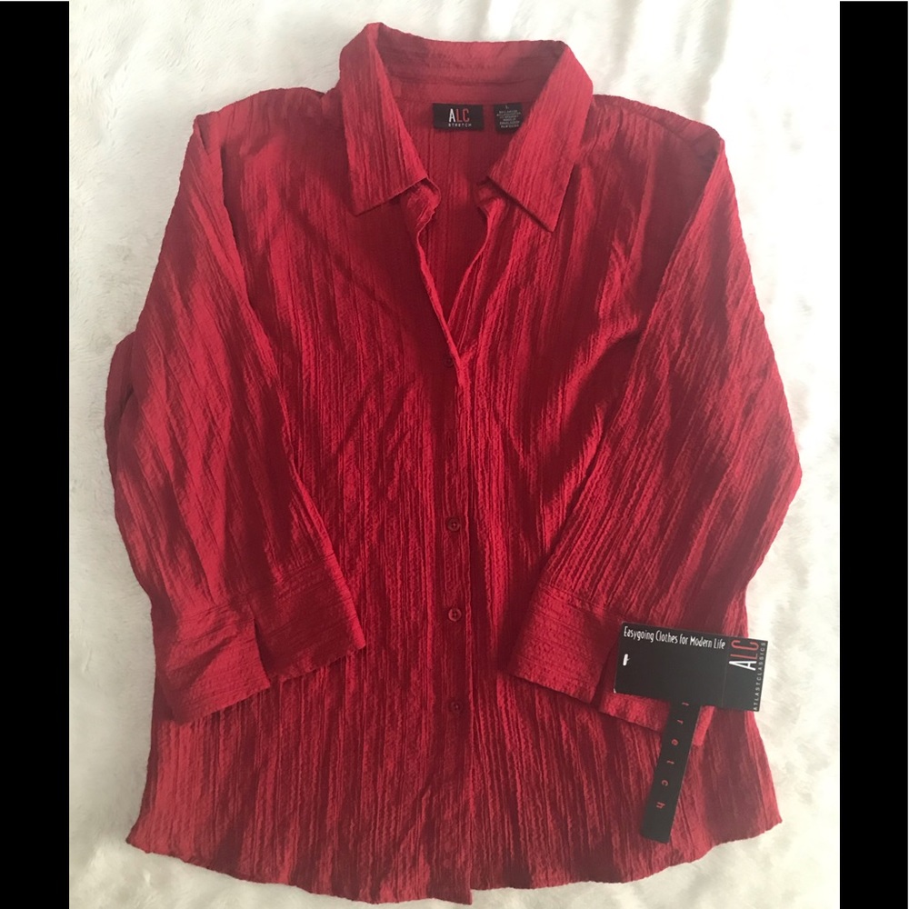 ❤️ALC Women’s Red Stretch Blouse/ Shirt LG New❤️